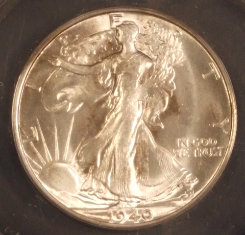 1940-S Liberty Walking Half Dollar.  ANACS MS-63. Starts at .99. NO RESERVE