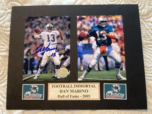 Dan Marino signed Autographed 5x7 Photo In a 8x10 Matt “ Dolphins” with COA. HOF
