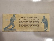 Babe Ruth 1921 Sporting News Bio Strip Panel Card 1of1? EXTREMELY RARE!!