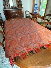 Exceptional Victorian Paisley Shawl Wool/Linen Jacquard Loom 1850s Excellent