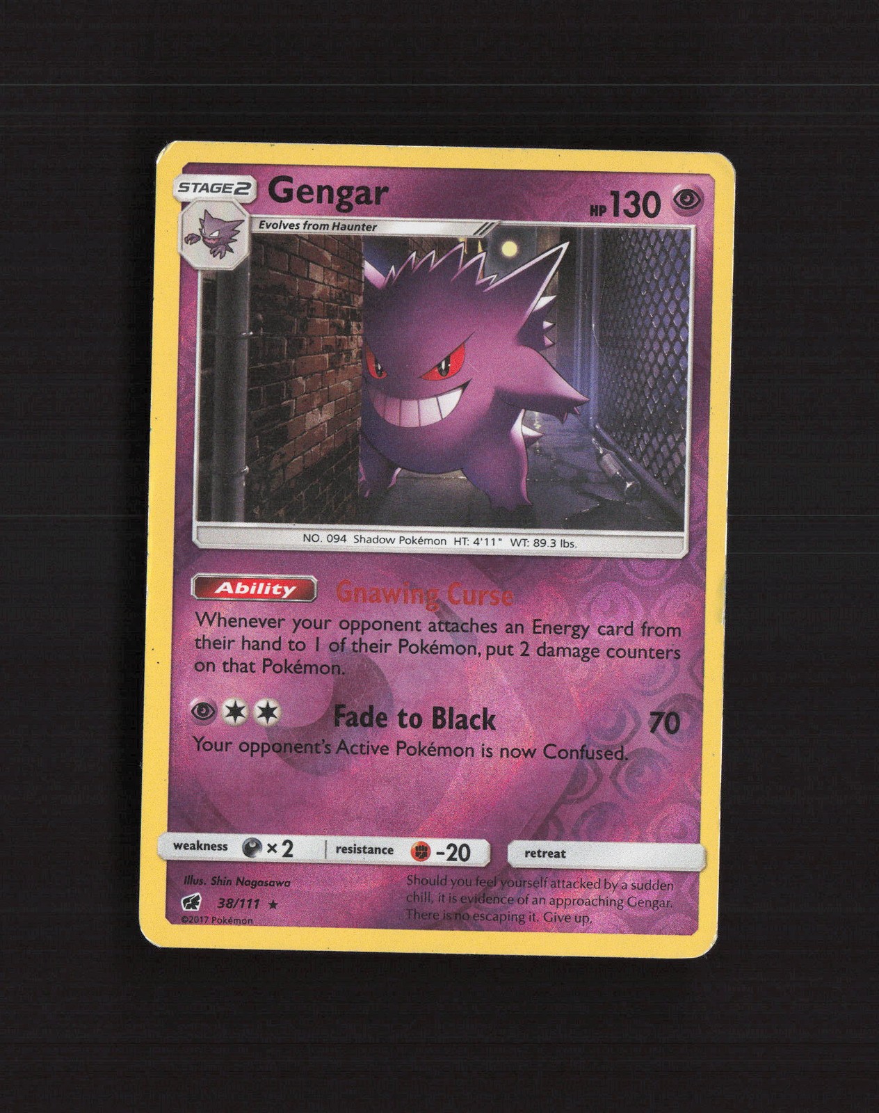 Gengar 38/111 Crimson Invasion Reverse Holo Pokemon Card MP