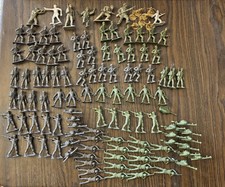 Lot 100 Vintage Green Grey MPC Army Men Soldiers Plus 2 Tim Mee Men  Extra