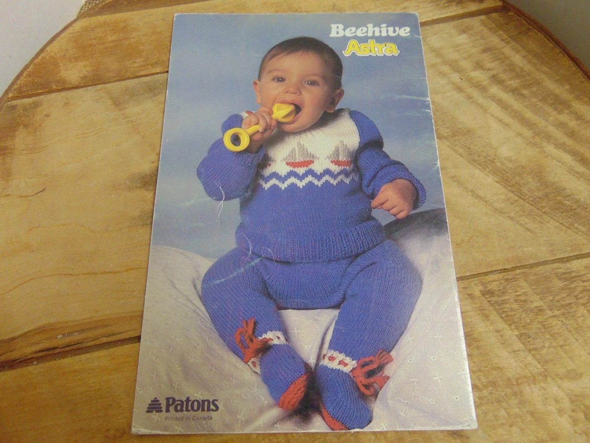 Folleto de tejido Beehive Baby Talk de colección 1985