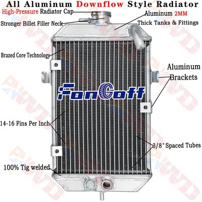 Aluminum Oversize Radiator For 2001 02 03 04 2005 ATV Yamaha Raptor 660 YFM660R