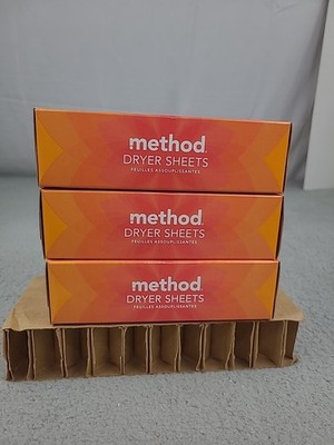 3x Method Dryer Sheets Ginger Mango 80 Sheets 