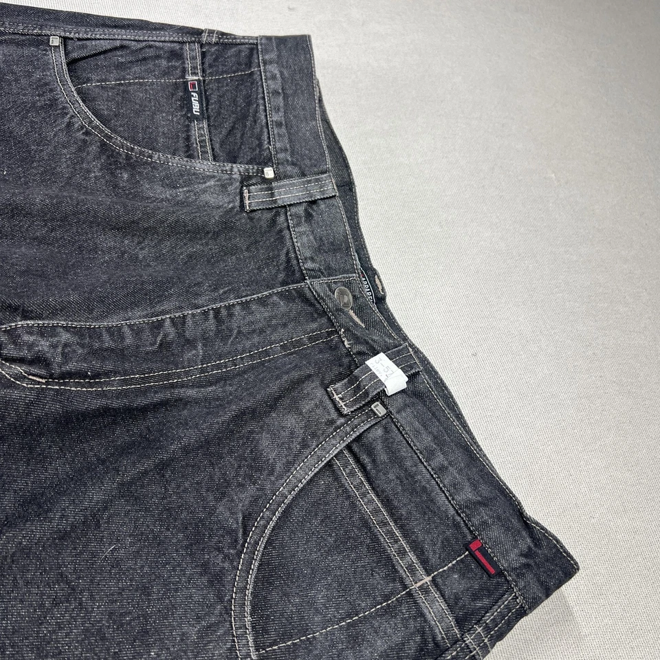 FUBU Shorts Mens 36 Black Denim Carpenter Workwear Long Pockets Baggy Jean Style - Image 4 of 4