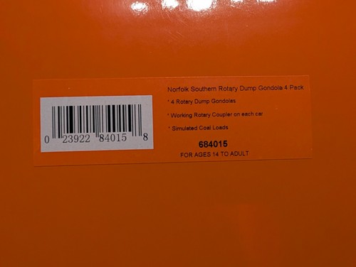 Paquete de 4 góndolas rotativas Lionel 684015 Norfolk Southern  | Condition: Used