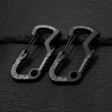 2Pcs Black Plastic Nylon D Carabiner Outdoor ...