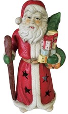 Hand Painted Vintage Ceramic Santa Tea Light ...