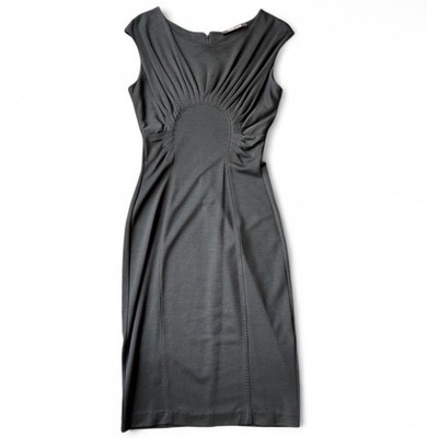 Luxury Roberto Cavalli Black Pleated Wool Blend Dress Womens Size 44