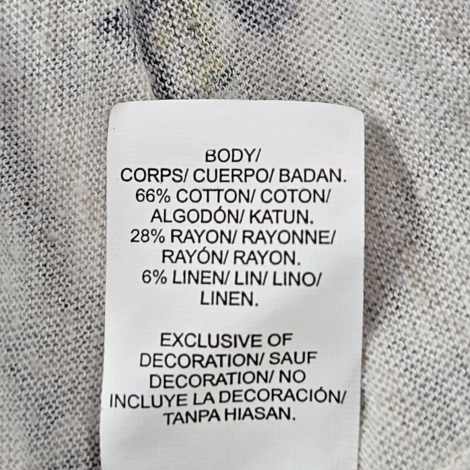 Lucky Brand Women Blouse XL Cream Boho Linen Paisley V-Neck Pullover - Image 4 of 4