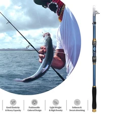 Ultralight Carbon Fiber Telescopic Fishing Rod Travel Spinning Rod Pole 2.1m/7FT
