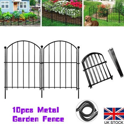 10er Set Rostfrei Metall Gartenzaun Blumenbeet Tier Hund Absperrung Umrandung Rand