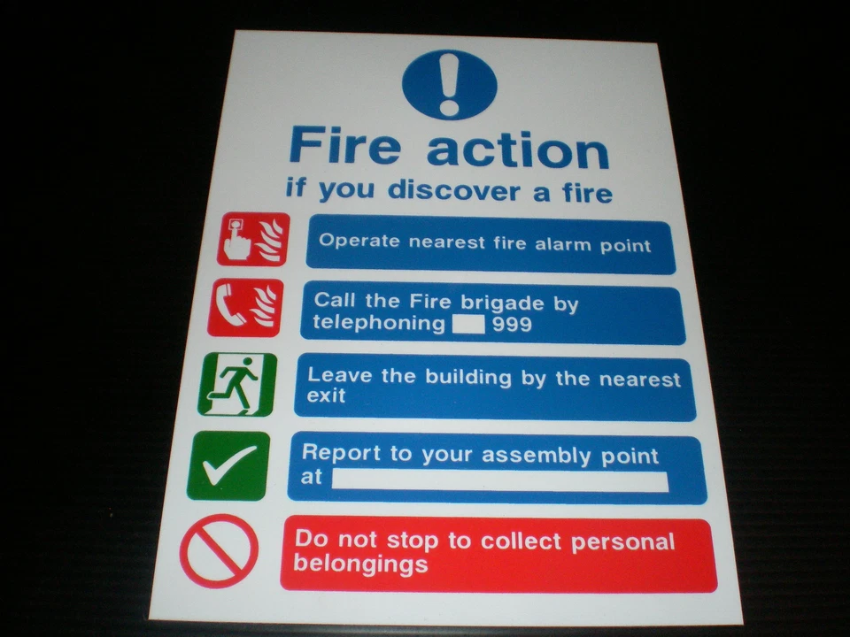 Fire Action If You Discover A Fire Sign Plastic/Metal/Sticker 300x200 Or 200x150