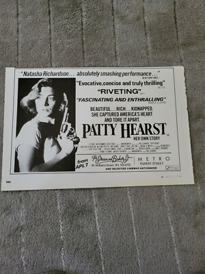 TPQM4 ADVERT 5X8 PATTY HEARST HER OWN STORY : IN CINEMAS