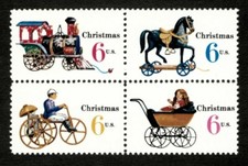 U.S. 1970 - Christmas, Vintage Toys - Block of 4v - Scott 1415-18 - MNH
