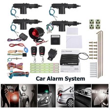Keyless Entry Car Alarm Security System w 4 Door Power Lock Actuator Motor Kit