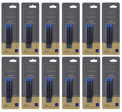36 X Parker Blue Ink Cartridges Refills for Aster Vector Frontier Fountain Pen