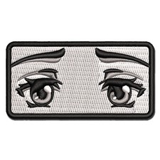 Anime Manga Kind Eyes Girl Multi-Color Embroidered Iron-On Patch Applique
