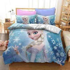 Elsa Frozen Quilt Doona Duvet Cover Set AU Single Double Queen  Au Stock Blue