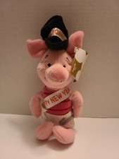 The Disney Store Bean Bag Plush 8" Piglet Baby New Year 2001 New With Tags