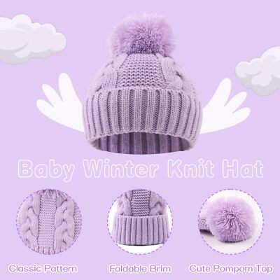 Baby Boys Knitted Pom-Pom Hat - 334s - Wholesale