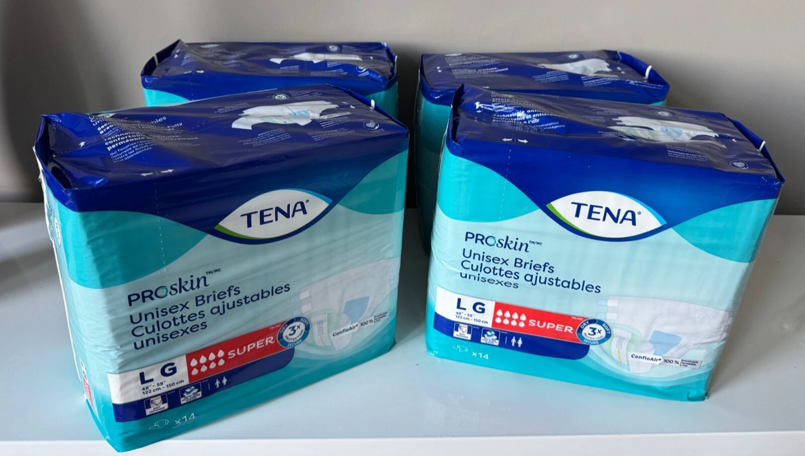Tena ProSkin Unisex Adult Diapers, Maximum Absorbency, Large, 56 Ct