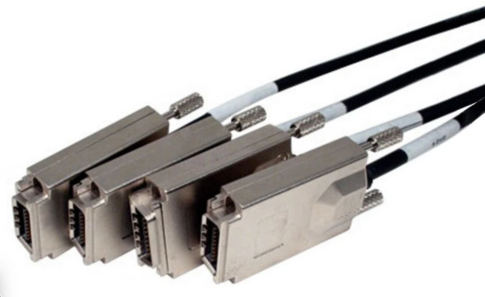 NEW Mini SAS SFF-8088 - 4X x 4, 4X w/Thumbscrews SFF-8470, 2 meters - Image 3 of 3