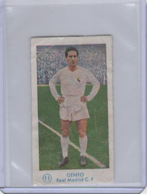 RARE 1958 PACO GENTO card REAL MADRID - card GRAFICAS Nilo Futbol Campeonato