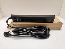 Fully 6 Outlet Surge Protector with long Heavy Duty Cord Black 2 2.4A USB