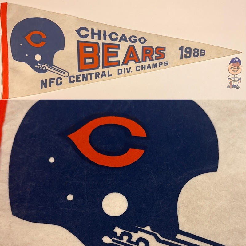 1988 Chicago Bears Illinois NFL Football Illinois  Pennant  12x30 Champs