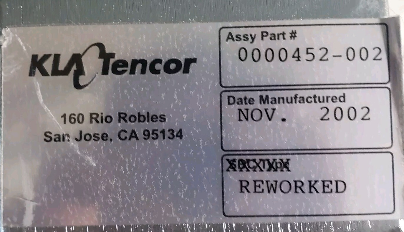 KLA-Tencor Power Suppy Interconnect 0000452-002 Control