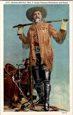 Postcard Buffalo Bill Famous Plainsman and Scout Col Wm F. Cody Linen