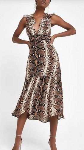 Plunge Midi Dress Size 