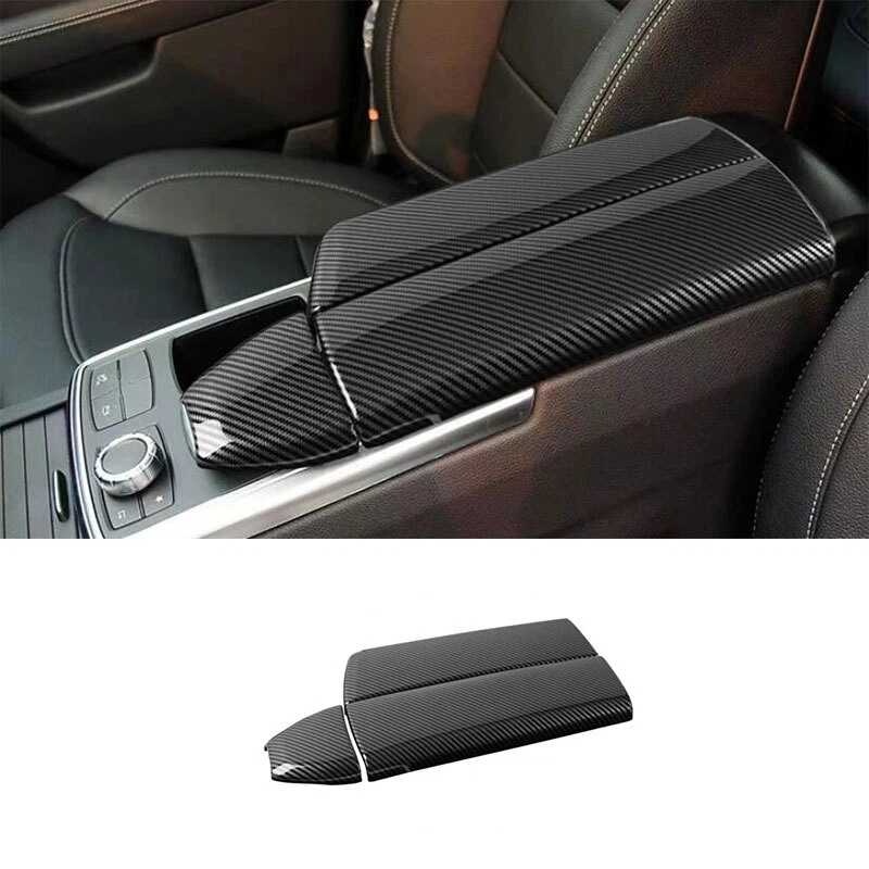 For Benz GL ML 2012-2015 ABS Carbon fiber Console Armrest Box Panel Cover 3PCS - Imagem 3 de 4