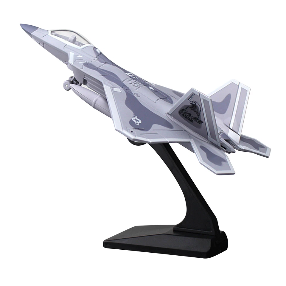 1:100 Aviation Aircraft Model F-22 Alloy Fighter Aircraft Sound Light Military - Image 4 of 4