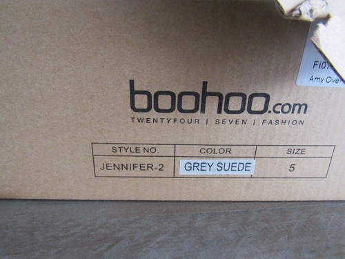 Boohoo Mujer Boohoo Puntera Puntera Puntiaguda Jennifer - 2 Talla EE. UU. 5 Gris Gamuza Sin Usar Usado En Excelente Condición - Imagen 6 de 6