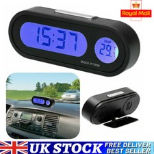 12V LCD Car Auto Digital LED Electronic Time Clock Thermometer with Backlight UK