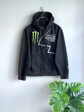 Vintage Fox Racing Monster Energy Ricky Carmichael #4 Y2K Full Zip Hoodie Size S