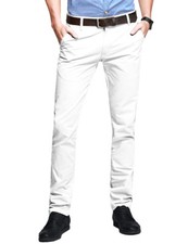 Mens Chino Trousers Slim Fit Stretch Casual Jeans westAce Cotton Designer Pants