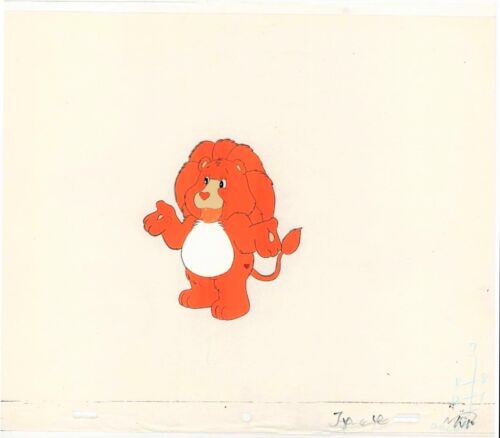 1980s CARE BEARS MOVIE ORIGINAL ANIMATION CEL + DRAWING PRODUCTION ART LION TCFC - Picture 1 of 2