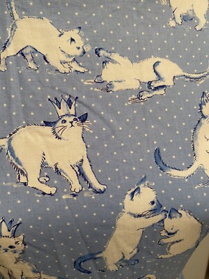 Modcloth Chalk of the Town Cat Dress white princess cats light blue S bea &  dot | eBay