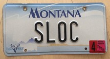 MONTANA BIG SKY GRAPHIC  VANITY LICENSE PLATE " SLOC " S LOC LOCK
