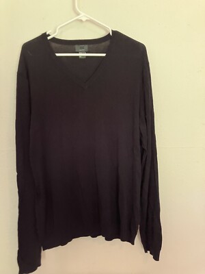 H M Men’s Pullover Long Sleeve Silk Cotton Shirt With Elbow Patches Xl 