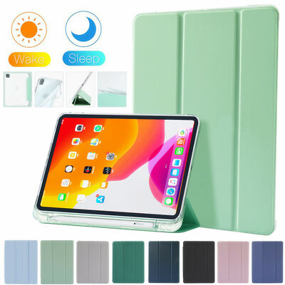 For iPad Pro 12.9 11 10.9'' Magnetic Slim Leather Case Soft Silicone Clear Cover