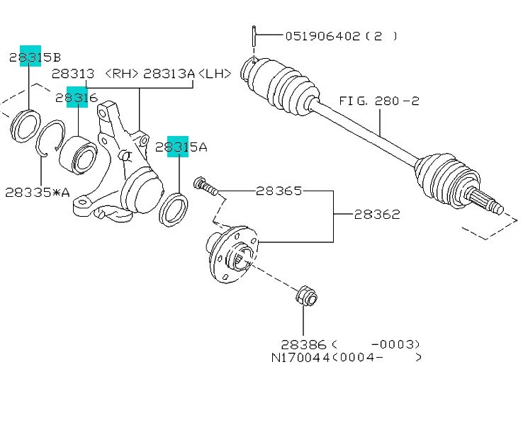 OEM Genuine Subaru Front Wheel Bearing Kit WRX Legacy Forester Outback Impreza - Image 2 of 2