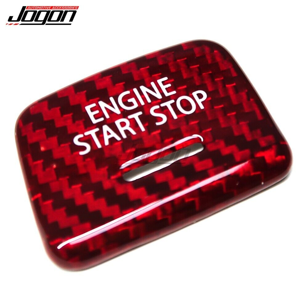 Red Carbon Engine Start Stop Push Button Trim For Corvette C7 Camaro Z06 2014-19 - Picture 4 of 8