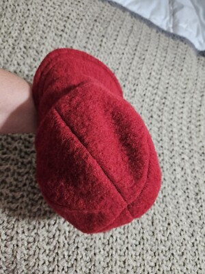 Bordini Womens Wool Hat Red Warm Newsboy Style Made In Italy  display picture 3