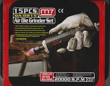 KING TONY America M7 1/4" Drive Heavy Duty Air Die Grinder Set QA-0215 15 PCS AC