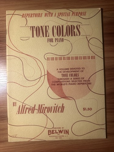 Tone Colors For Piano By Alfred Mirovitch, Belwin, Vintage New Old Stock 1954 - Picture 1 of 4
